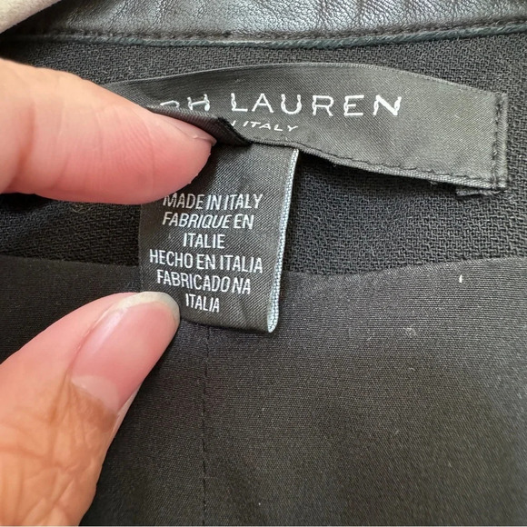 RARE Ralph Lauren Black Label Made in Italy Leather Trim Blazer Jacket Size 2 - Picture 10 of 13